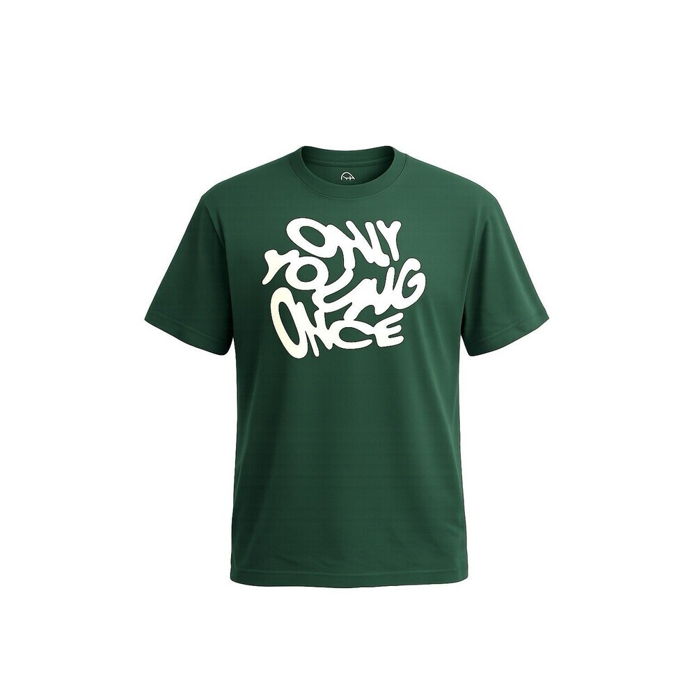 Original Use Only Young Once Green Graphic T Shirt Men’s Small Streetwear Tee